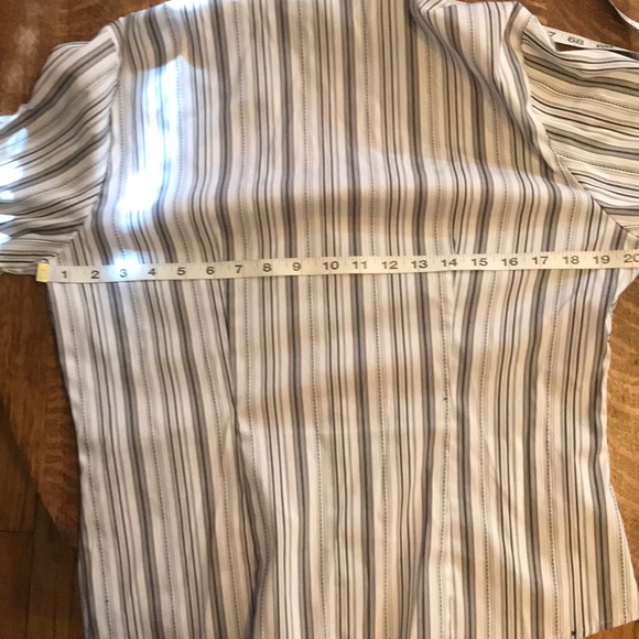 DCC White Black Striped Stretch No-Iron Blouse L - Picture 6 of 7